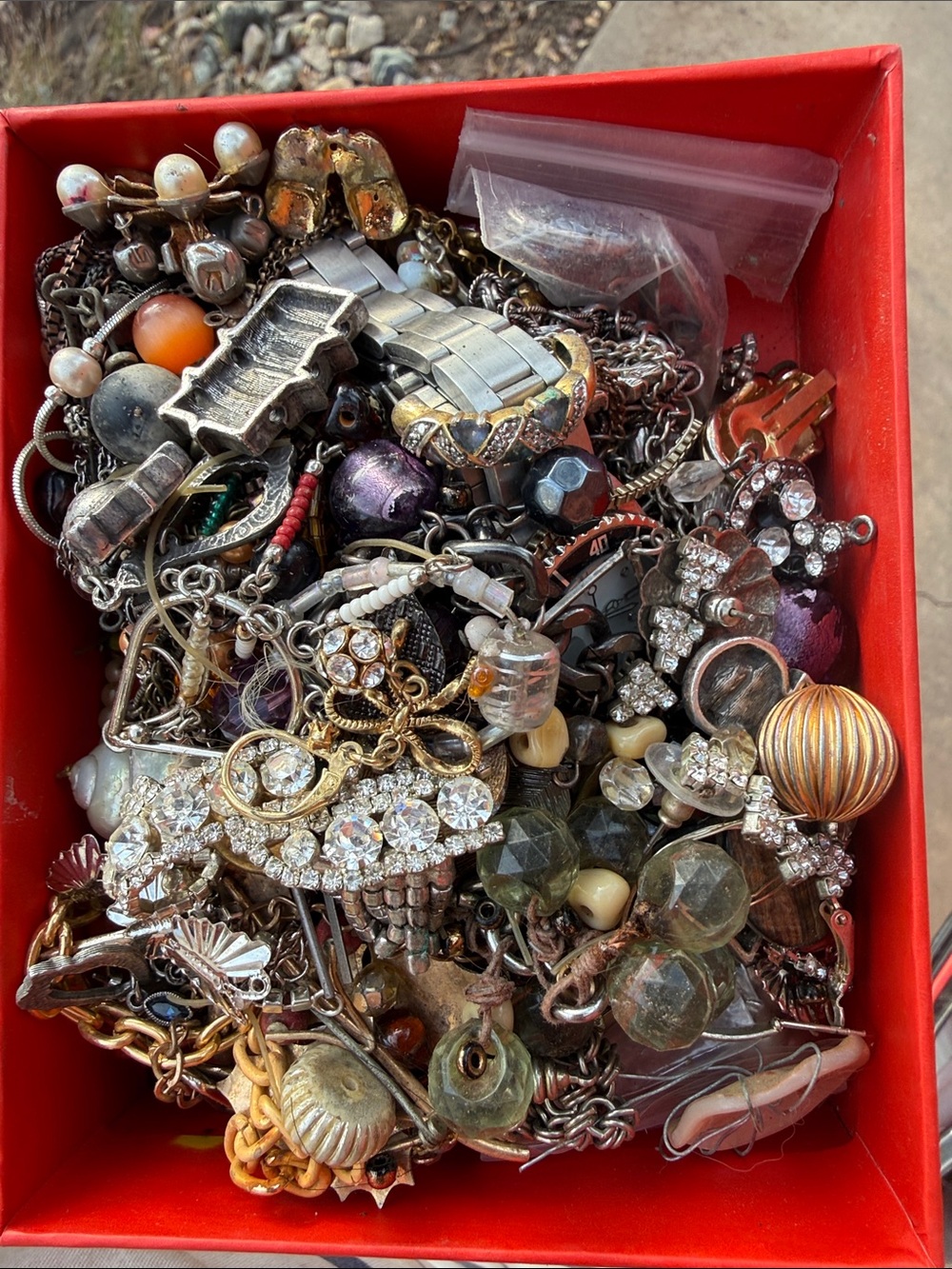 Mixed Lot costume jewelry for parts repair tangled